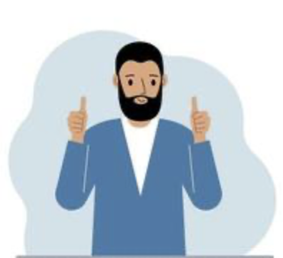 Diagram of a person with both thumbs up