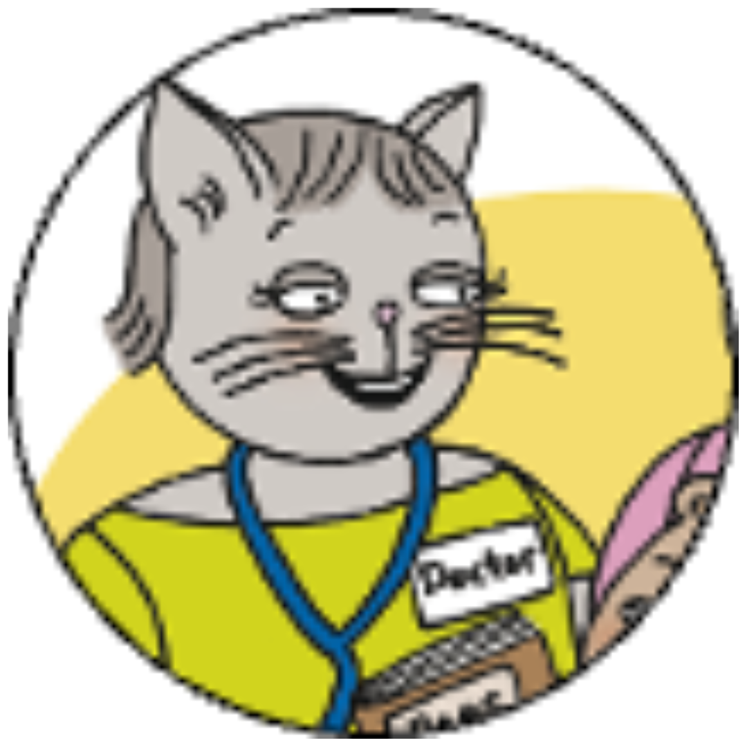 Cartoon animal anaesthetist