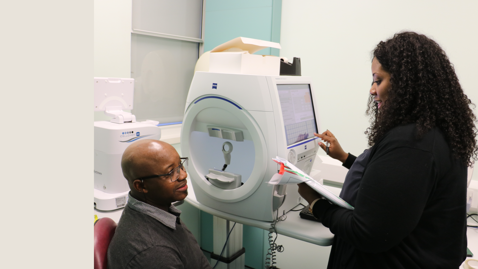 Patient has visual field assessment