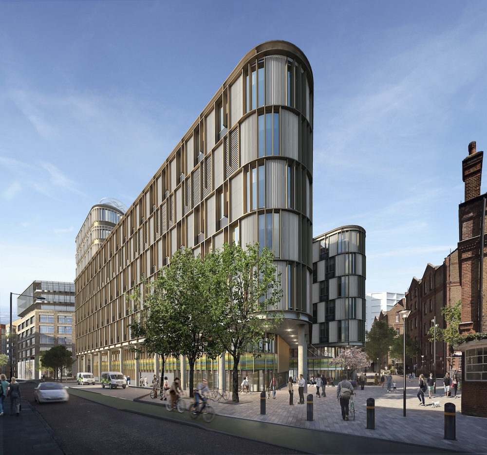 CGI Exterior view of Oriel, the new advancement for eye healthcare centre