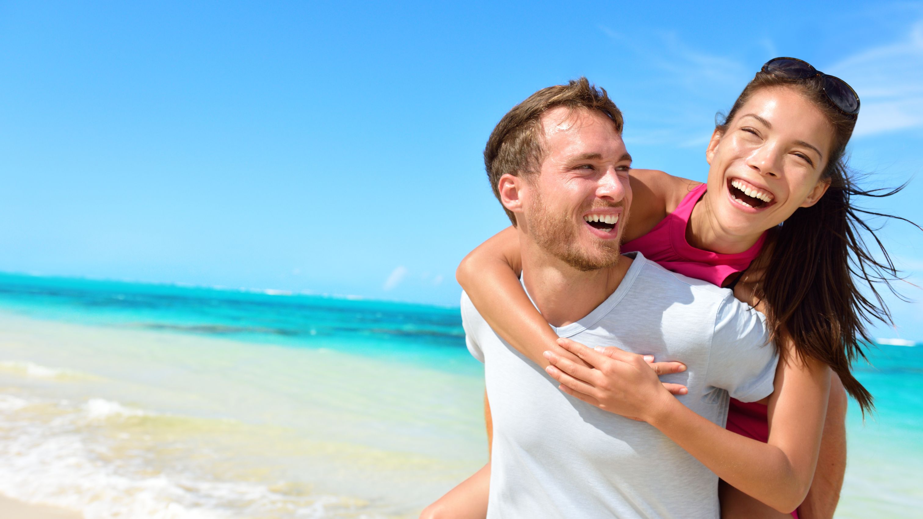 Happy couple at the beach