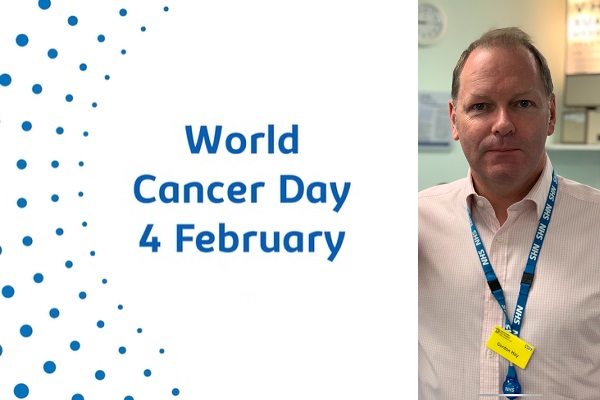 Consultant's headshot next to copy stating 'World Cancer Day'