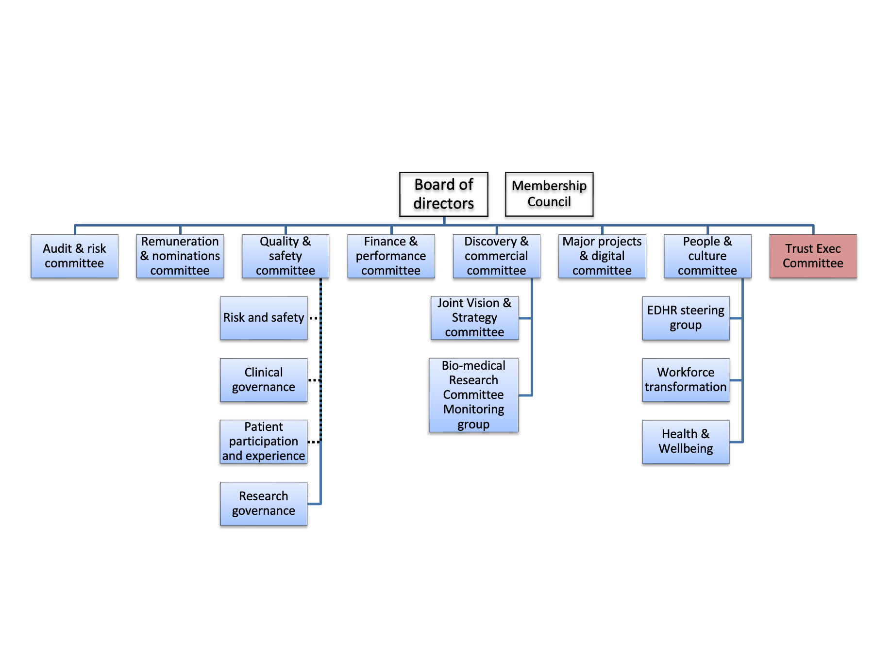 Diagram of Moorfields' board structure