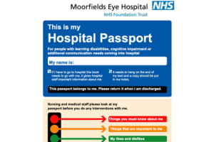 Image of the front of Moorfields Hospital Passport