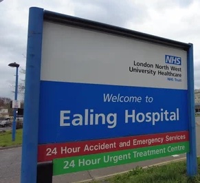 Ealing hospital sign